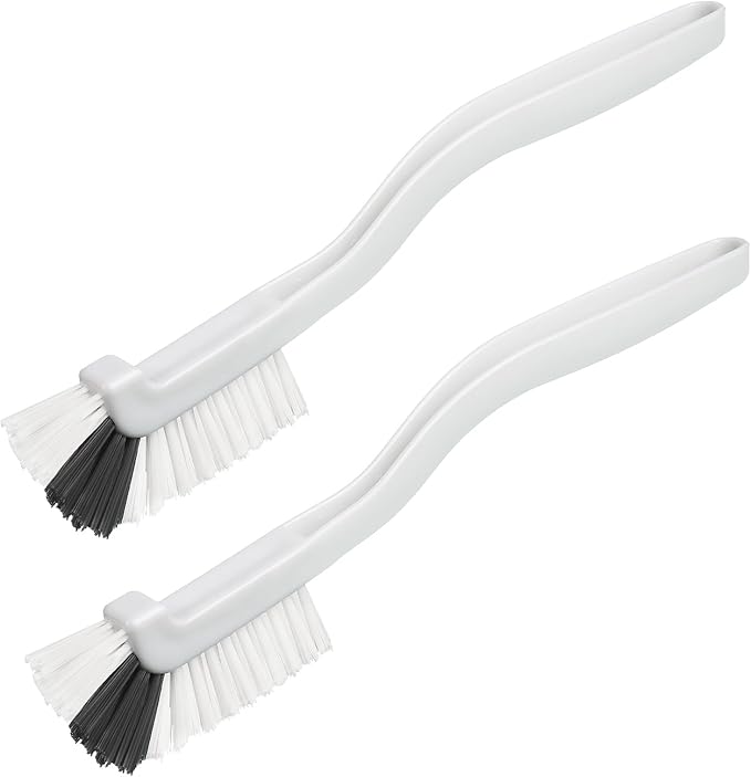 GTOTd Kitchen Right Angle Scrub Grout Small Cleaning Brush（2 Pack）Best Kitchen Gadgets Gifts Stuff for Bottle Bathroom Brushes Household Pot Pan Dishwasher Edge Corners Deep Brush with Stiff Bristles