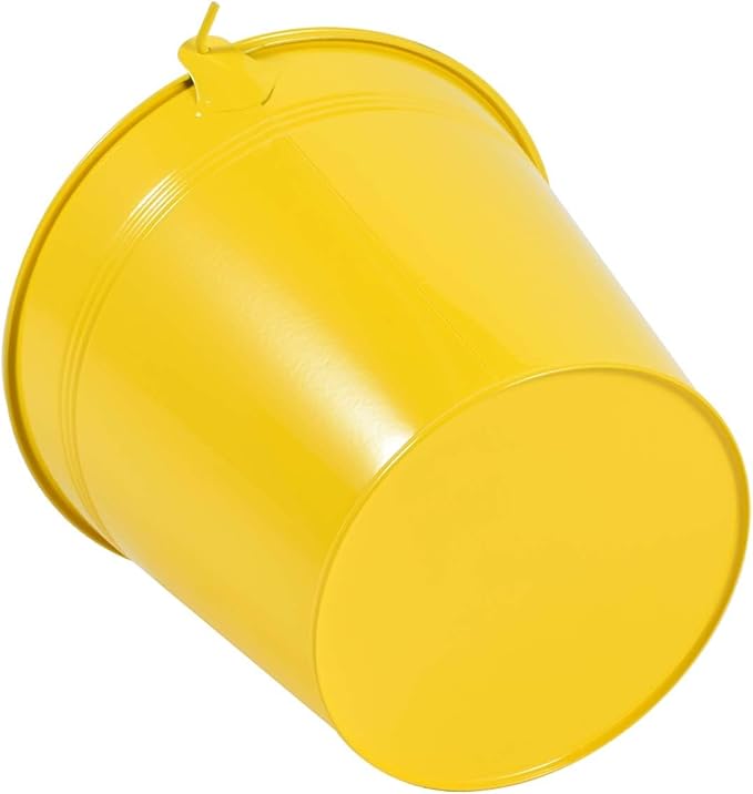 OBTANIM 7 Pack Yellow Metal Buckets with Handle Galvanized Ice Pails for Plants, Succulents, Party Favors Organizing, Rustic Home Decor or Classrooms Pencil Storage (7.1 x 5.2 inch)