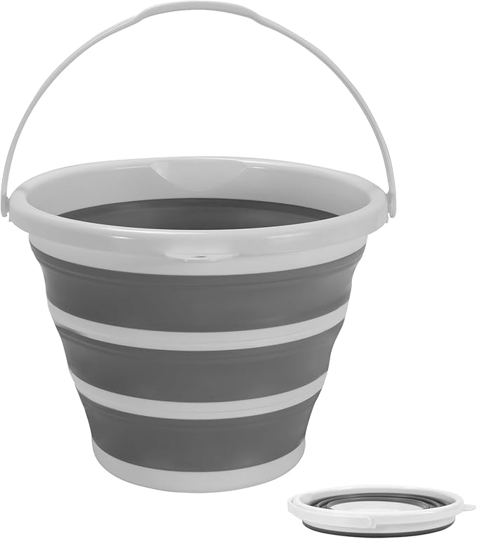 Collapsible Water Bucket with Handle. 2.6-Gallon Capacity, Designed for Outdoor Car Washing, Fishing, and Household Cleaning. Portable and Space-Saving