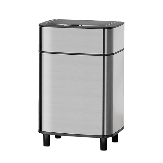 Motion Sensor Kitchen 2.7 Gallon Trash Can, 10 Liter Automatic Touchless Bathroom Waste Bin, Stainless Steel & Dog Proof Design Bedroom Essentials