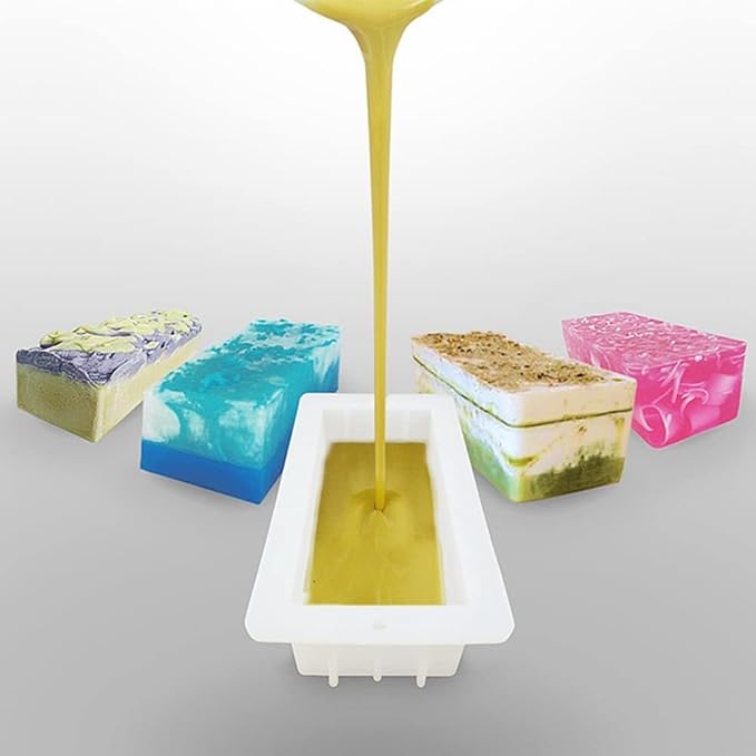 1L Flexible Rectangular Soap Silicone Mold Candle Making for Homemade Soap Crafts