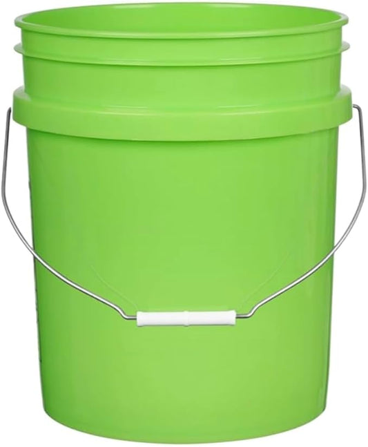 House Naturals 5 Gallon Premium HPDE Plastic Bucket - Made in USA Food Grade Storage Container, BPA Free All Purpose Pail (1, Lime)