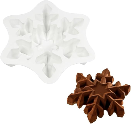mostsom Snowflower Silicone Mold Non-Stick Baking Molds for Chocolate Mousse Cake, Ice Cream, Truffle, Brownie, Soap Heat-Resistant Food-Grade Mould (A_ Snowflower)