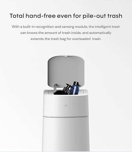 TOWNEW T3 Slim Automatic Infrared Motion Sensor Trash Can with Lid, Self Sealing & Changing, 3.4-Gal Waterproof, White, Touchless Trash Cans with Lids