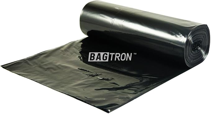 45 Gallon Trash Bags, 30 Micron Heavy Duty Pure LDPE Garbage Can Liners, 40" x 46" Large, Black, 100 Count