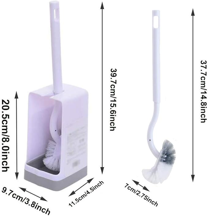 Marbarsse Bathroom Toilet Bowl Brush and Holder, Curved Design Toilet Brush for Deep Cleaning Under Rim, Best Toilet Brush Set, Easy Handy CompactToilet BowlCleaner Brush for Bathroom, 4 Pack