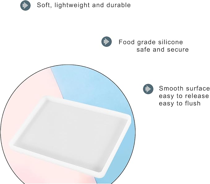 4 Pcs 7x5 inch Resin Tray Molds, Rectangle Silicone Molds, Flat Concrete Molds Resin Epoxy Silicone Board for Epoxy DIY Crafts