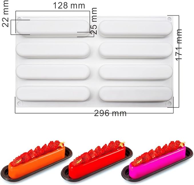 mostsom Silicone Molds Baking Mold for Mousse Cake, Silicone Mold for Chocolate, French Dessert Mold for Pastry Chocolate, Reusable Non-Stick Easy Release Baking Molds (C_ Ellipse)