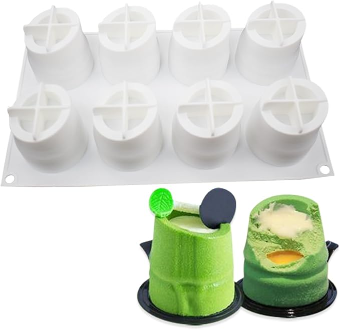 mostsom 8 Holes Chocolate Bamboo Mold Silicone Mould For Chocolate Cake Jelly Pudding Handmade Soap Cake Moulds (Bamboo K_11.8x6.8x2.8inch)