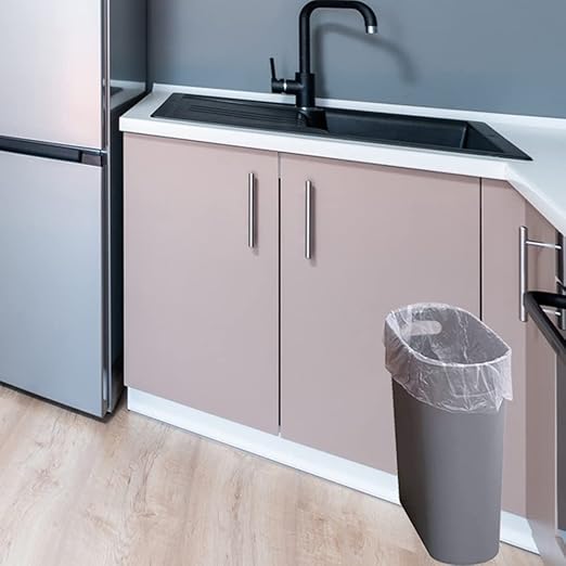 Small Trash Can Plastic Bathroom Wastebasket 3.2 Gallon Slim Garbage Container Bin with Handle for Home Kitchen Bathroom Bedroom Office, 2 Pack (Grey)