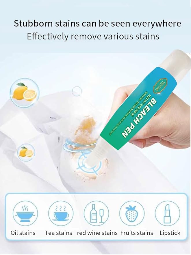 1PCS Tidoxi Bleach Pen,Bleach Pen for Clothing,Tidoxi Stain Remover Pen,Travel Size Toiletries,Travel Essentials,Travel Accessories,Lnstantly Remove Stains