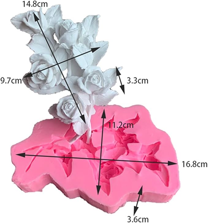 3D Flowers Silicone Fondant Molds Rose Cake Chocolate Moulds Dried Flower Jewelry Decorative Mould Resin Epoxy Clay Molds Pastry Baking Tools