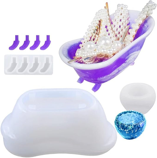 Silicone Molds - Epoxy Resin Molds for Candy, Jewelry, Soap & More - Storage Box with Small Cup Mould