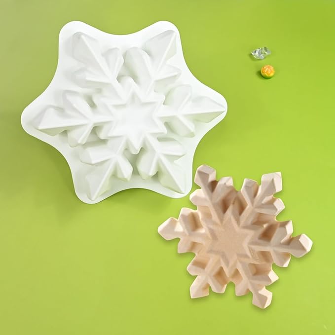 mostsom Snowflower Silicone Mold Non-Stick Baking Molds for Chocolate Mousse Cake, Ice Cream, Truffle, Brownie, Soap Heat-Resistant Food-Grade Mould (A_ Snowflower)