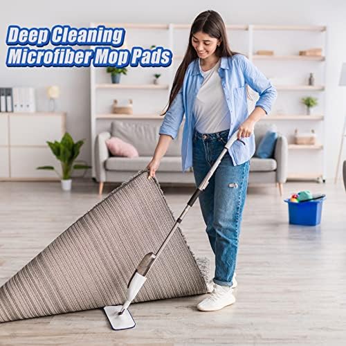 20 Pieces Microfiber Cleaning Pads Compatible with Bona Mop Reusable 18 Inch Replacement Cleaning Pads Washable Refills Replacement Heads for Floor Cleaning