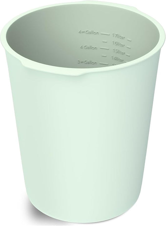 5 Gallon Silicone Bucket Liner - Reusable Measuring Mixing Liner for Concrete, Mortar, Grout, Paint - Food Grade Non-Stick with Measurement Marks - Easy to Clean & Durable (Light Green)