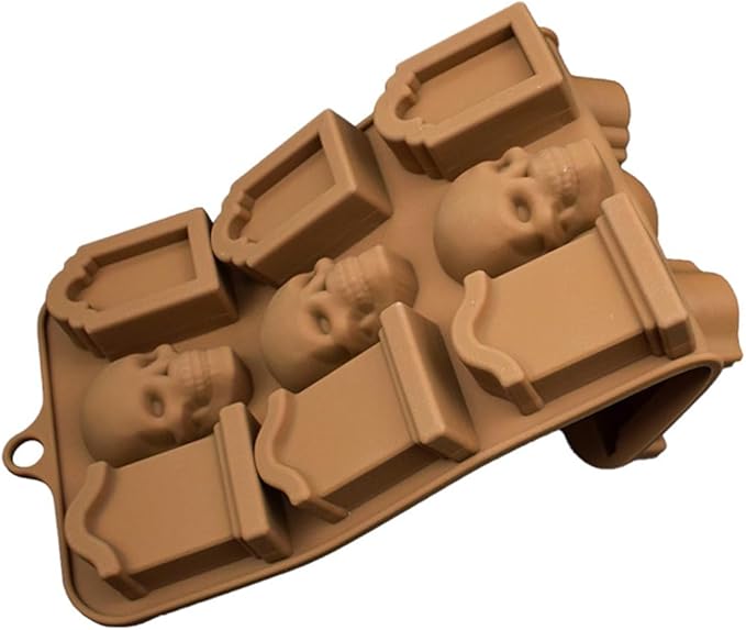 mostsom Chocolate Molds Halloween Molds Silicone for Chocolate 3D Halloween Candy Gummy Mold Skull Gravestone Shapes Mold (E_ 8.92x4.04x0.56 inch)
