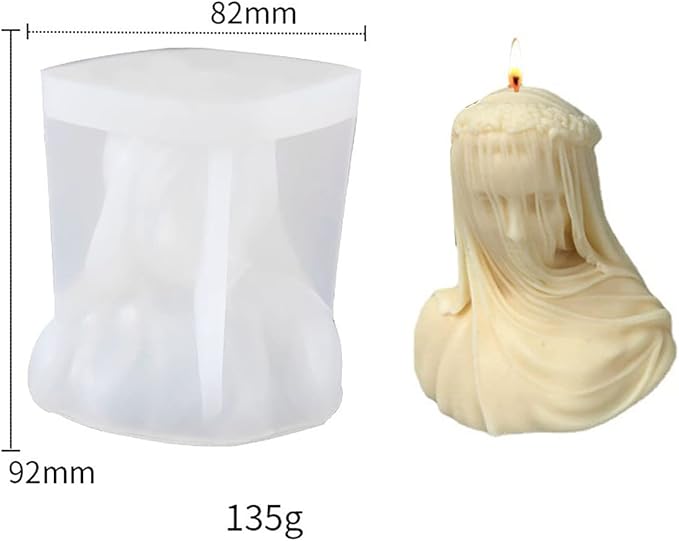Silicone Candle Molds - 2 Pack Goddess Head, Veiling Girl, Cartoon & Resin Molds for Candles, Soap & Home Decoration