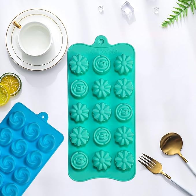 Gummy Candy Molds - 4Pcs Silicone Chocolate Mold for Kids, Non-stick and Bpa Free for Chocolate, Baking, Jelly, Wax Melt, Ice Cubes