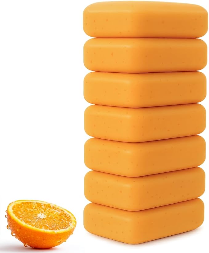 Kelebs Laundry Soap Bar - Hypoallergenic and Organic Citrus Formula for Sensitive Skin - Delicate Stain Remover for Clothes, Underwear, Collar - 7 Bars