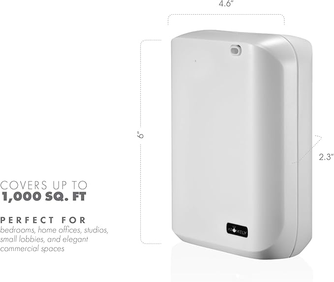Smart Nebulizing Aromatherapy Scent Diffuser - Waterless Aroma Machine Perfect Air Freshener for Hotel Rooms, Homes or Offices, App Controlled Perfect Aroma Diffuser Up to 1,000 SQFT - White