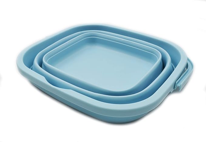 SAMMART 11L (2.9 Gallon) Collapsible Rectangular Handy Basket/Bucket (1, White/Sea Angel)