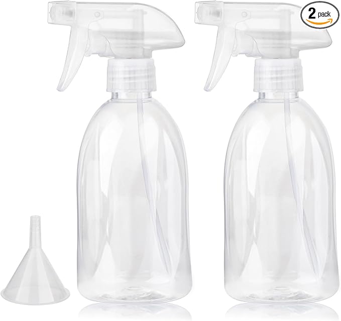 Bynccea Empty Clear Plastic Spray Bottles 13.5oz/400ml Adjustable Nozzle Mist/Stream Water Spray Bottle Heavy Duty Spraying Bottles Plant Mister Spray Bottle for Cleaning Solutions, Plants, Hair