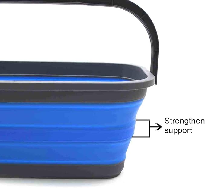 SAMMART 11.6L (3.06 Gallon) Collapsible Rectangular Handy Basket/Bucket (Blue, 1)