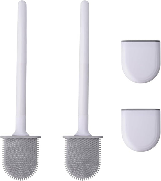 RV Toilet Bowl Brush 2pcs, Toilet Brush Silicone Won't Damage Toilets, Wall Mounted Toilet Brush-Anti-Roll, Anti-Drip Design, Suitable for RV Travel Trailers and Campers, Made by RVers for RVers (2)