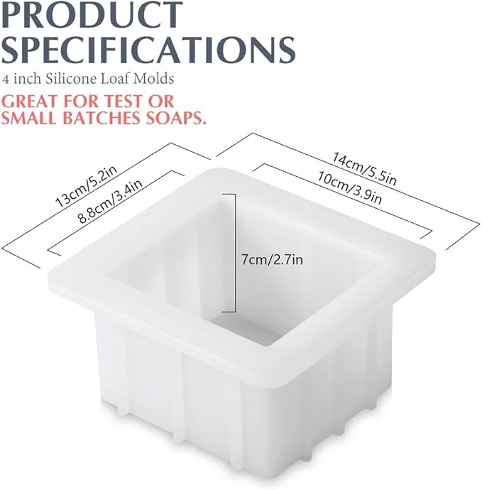 4 inch Silicone Loaf Molds DIY Handmade Soap Making Mould
