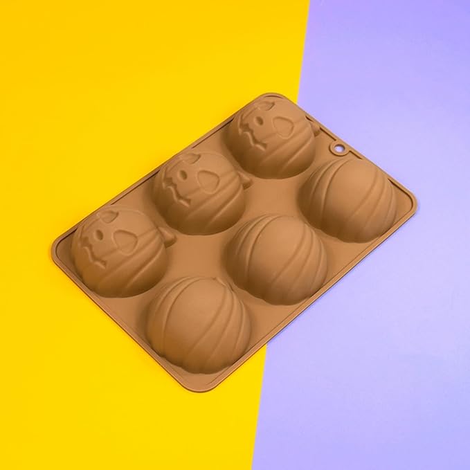 mostsom Chocolate Molds Halloween Molds Silicone for Chocolate 3D Non-Stick Halloween Baking Candy Gummy Mold Pumpkin Shapes Mold (G_ 8.60x5.80x1.24 inch)