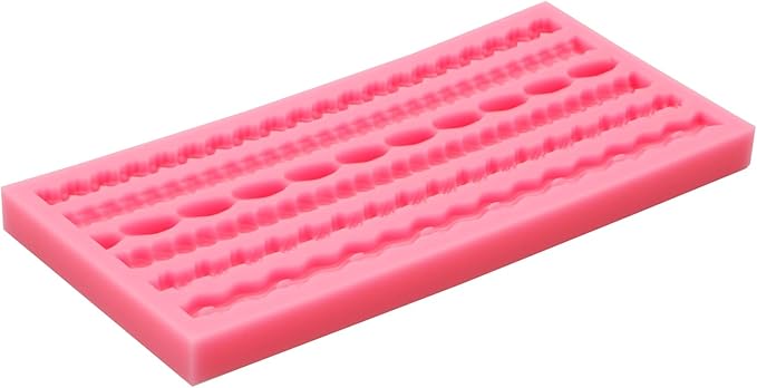 Hemp Rope Knot Silicone Molds, Knitting Bead Pearl Cake Border Chocolate Molds, Spiral Wave Pattern Shaped Fondant Molds for Cake Decoration Cupcake Topper Gum Paste Clay Resin(6 Cavity)