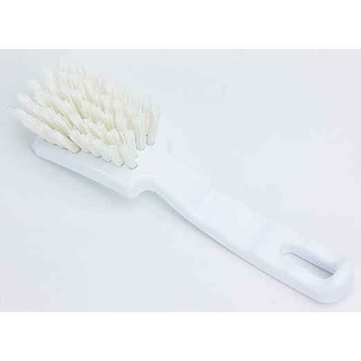 SPARTA 41395EC02 Plastic Scrub Brush, Detail Brush, Kitchen Brush With Hanging Hole For Cleaning, 7 Inches, White, (Pack of 6)