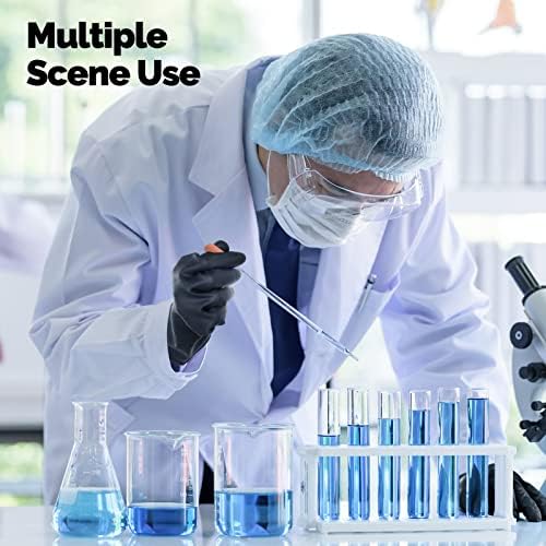 Chumia 8 Pairs Chemical Resistant Latex Gloves Heavy Duty Black Rubber Gloves Cleaning Protective Safety for Car Home Lab(Medium)