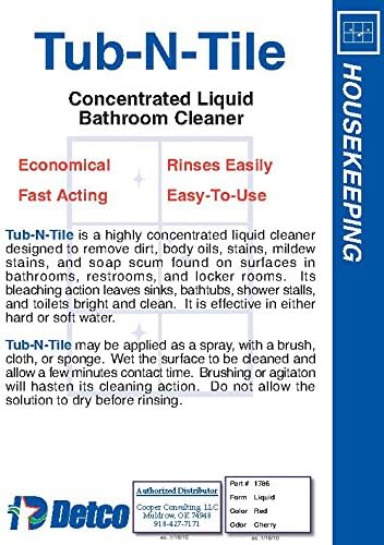 Detco-Tub-N-Tile -Multi-Purpose Cleaner-Concentrated, Great on Soap Scum and Grime Remover - Just add 4 oz. to your spray bottle of water.Great for tubs, tile, and bathroom cleaner - 32 oz