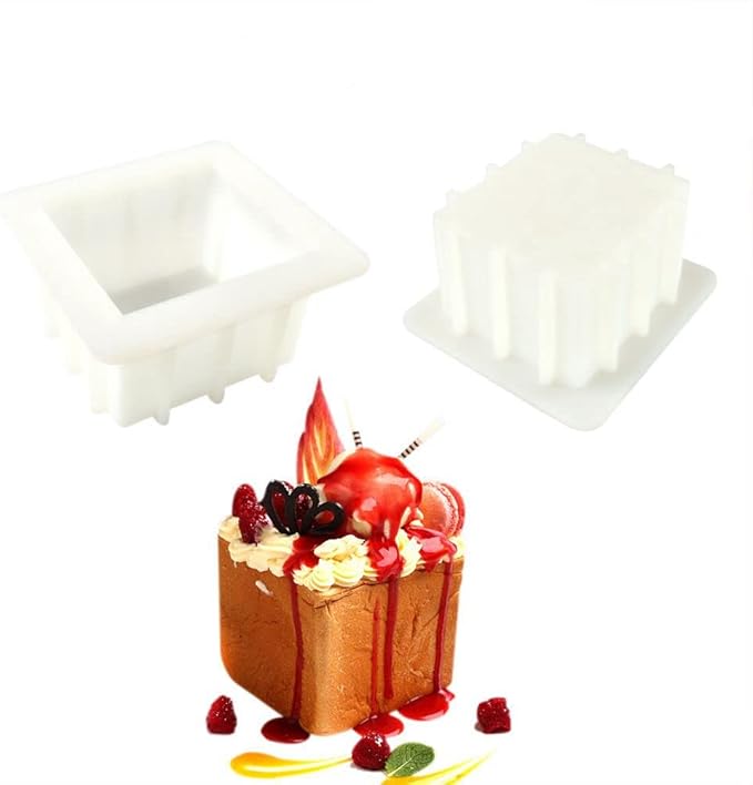 500ML Square Silicone Soap Mold, Resin, Pastry, Loaf, and Candle Mold Reusable Flexible DIY Soap Making Molds and Supplies