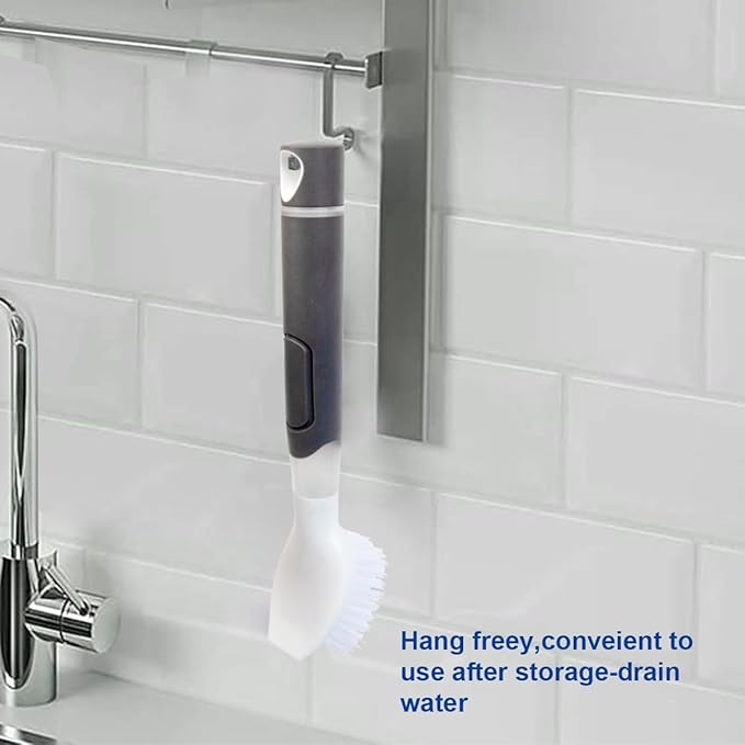 CELOX Dish Soap Brush with Soap Dispenser for Dishes, Pans, Sink, Pots