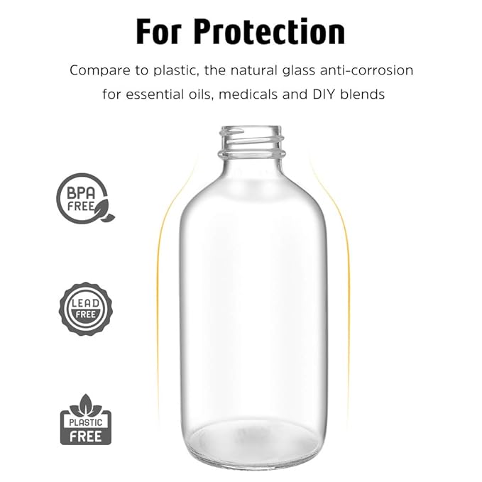 Tecohouse Glass Spray Bottles 4 OZ, Empty Small Spray Bottles 2 Pack for Essential Oils, Cleaning Solutions, Plants, Hair Mister, withDurable Nozzle, Labels, Funnel, Pipettes Clear