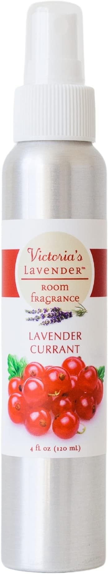 Victoria's Lavender Room Spray - All Natural Home Made in the USA, Essential Oil Concentrated Room Fragrance, Air Freshener, Bathroom Odor Eliminator, Lavender Currant 1 Pack (4 Fl Oz)