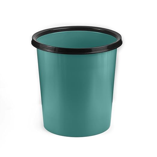 Plastic Small Trash Can Wastebasket - Garbage Can Basket for Bathrooms - Laundry Room, Kitchens, Offices, Kids Rooms, Dorms - Green