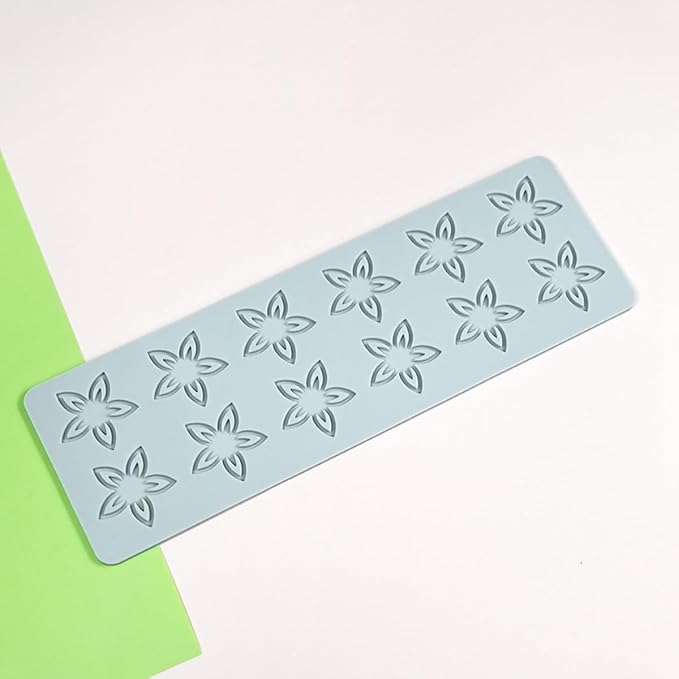 TUKE Tuille Mold Flower Chocolate Silicone Mold 3D Hollow Fondant Mold Cake Topper Hollow Silicone Mold Candy Mold Lace Mat for Cake Decorating Chocolate Fondant Tuille (Flower J_9.84x3.2x0.12inch)