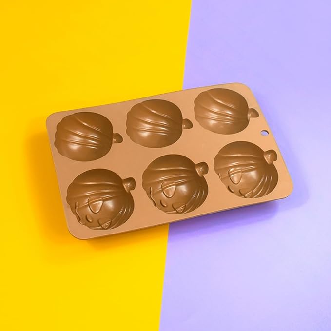 mostsom Chocolate Molds Halloween Molds Silicone for Chocolate 3D Non-Stick Halloween Baking Candy Gummy Mold Pumpkin Shapes Mold (G_ 8.60x5.80x1.24 inch)