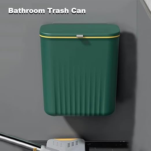 2.4 Gallon Kitchen Trash Can with Lid Compost Bin for Counter Top or Under Sink Large Capacity Garbage Can for Kitchen Bathroom Bedroom Laundry Room (Green)