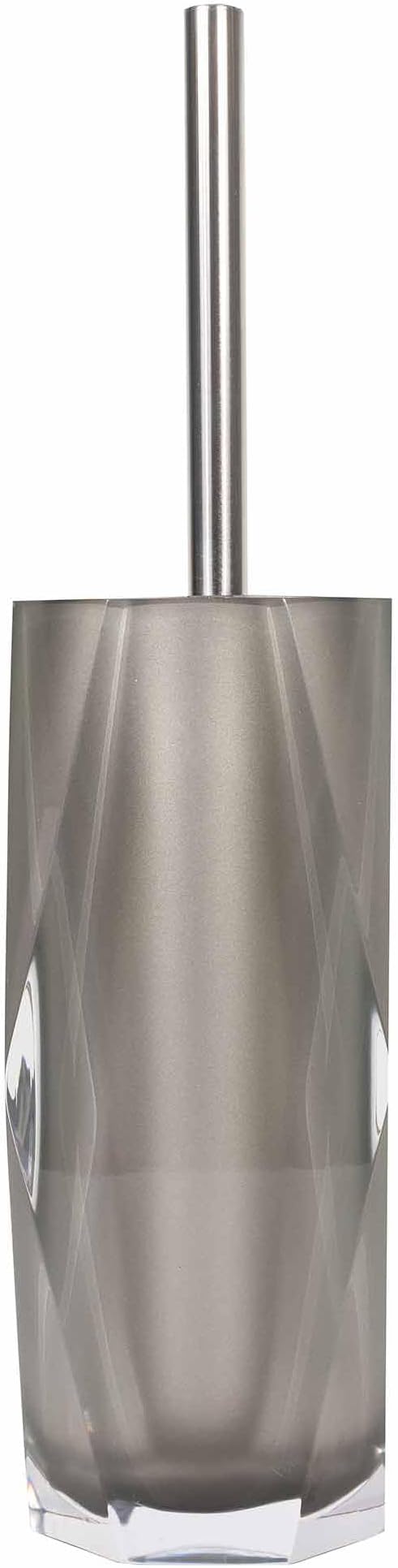 Faceted Toilet Brush, Cast Resin, Anti-Slip Pads, Sold Individually, Gray