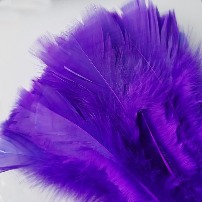 Turkey Feather Dusters for Cleaning Home Blinds Kitchen car Office, Eco-Friendly Reusable （2 pcs Purple）