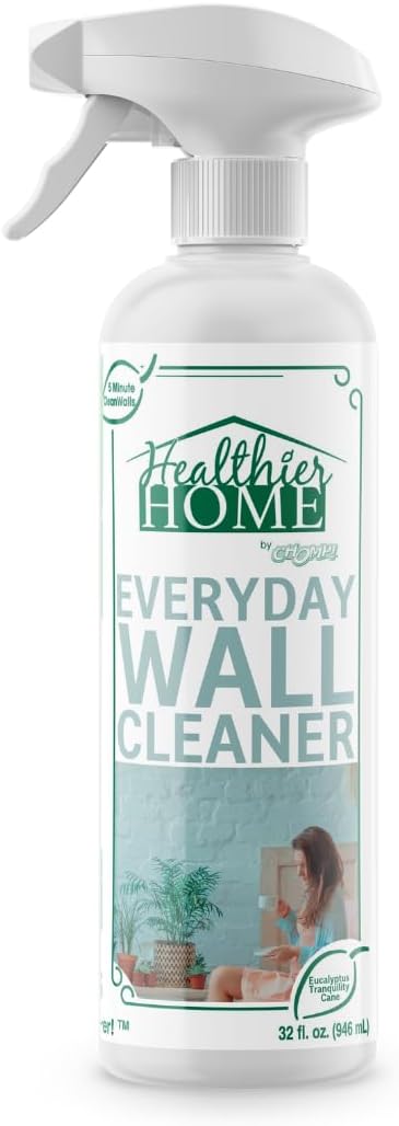 CHOMP! Painted Wall Cleaner Spray, Multipurpose for Walls, Ceilings, and Baseboards, Removes Dirt, Dust, Odor, Stains, Healthier Home 5-Minute CleanWalls 4-in-1, 32 Ounces (Eucalyptus Tranquility)