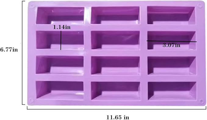 3Pcs oat bar mold - 12rectangle silicone molds - Chocolate silicone mold for baking candies/energy bars, cheesecake, dried fruit cereal cookies (3, purple)