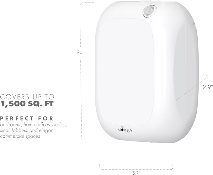 Aromely Smart Bluetooth Nebulizing Aromatherapy Scent Diffuser, Essential Oil Diffuser for Home, Spa & Office, Waterless Aroma Diffuser, App Controlled Perfect Air Freshener up to 1,500 SQFT - White