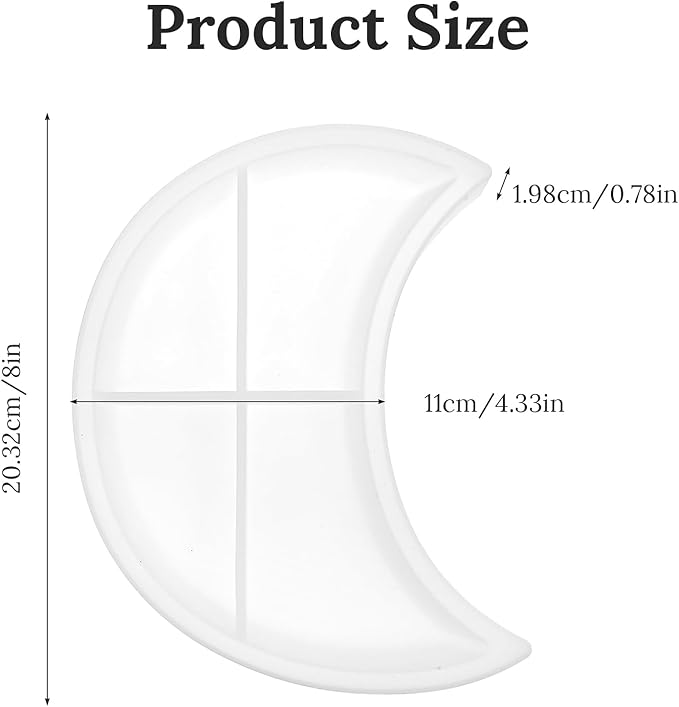 Moon Shelf Mold Large Moon Tray Mold for Resin Concrete Moons Silicone Molds Moons Resin Tray Molds Epoxy Resins Mould Home Ornament Mould for DIY Jewelry Organizer Storage Rack Display Rack Home