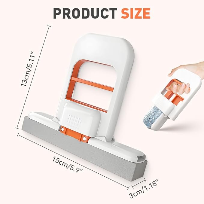 Mini Foldable Desktop Mop, Wet and Dry Portable Cleaning Sponge Mop,Self Squeezing Mini Sponge Mop with One Replaceable Head,for Small Spaces,Bathroom,Kitchen,Glass (Replace Sponge/3pcs)